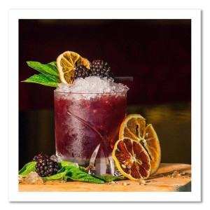 Obraz na płótnie, Czerwony drink i plastry cytryny, 1-częściowy 50x50
