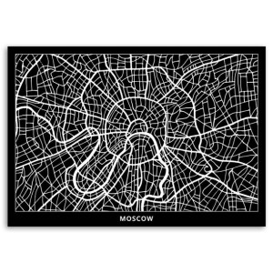 Obraz na płótnie, Moskwa - plan miasta, 1-częściowy 120x80