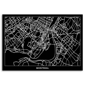 Obraz na płótnie, Montreal - plan miasta, 1-częściowy 60x40