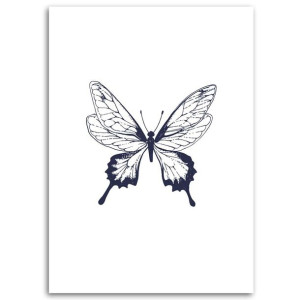 Obraz na płótnie, Narysowany motyl, 1-częściowy 80x120