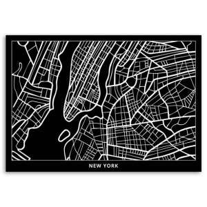 Obraz na płótnie, Nowy Jork - plan miasta, 1-częściowy 100x70