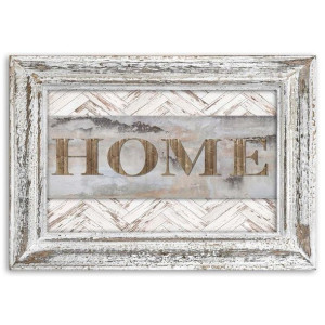 Obraz na płótnie, Napis Home w rustykalnej ramie, 1-częściowy 120x80