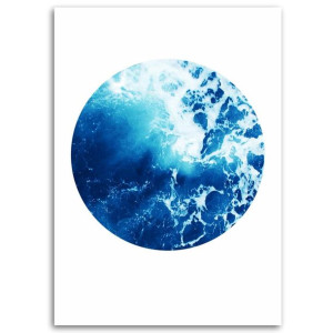 Obraz na płótnie, Niebieski okrąg watercolor, 1-częściowy 60x90