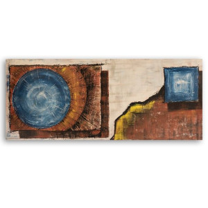 Obraz na płótnie, Niebieski okrąg, 1-częściowy 150x50