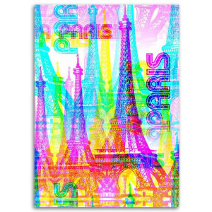 Obraz na płótnie, Neonowy Paryż, 1-częściowy 40x60