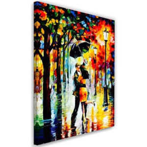 Obraz na płótnie, Zakochana para pod parasolem 80x120