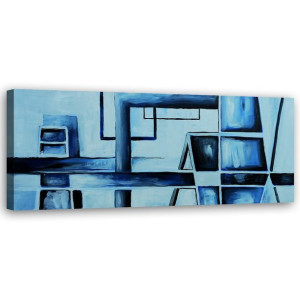 Obraz na płótnie, Zabawa z błękitem 120x40