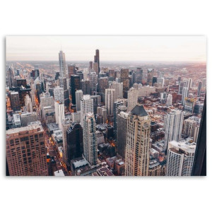 Obraz na płótnie, Wieżowce w Chicago, 1-częściowy 100x70