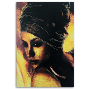 Obraz na płótnie, Zamyślona kobieta, portret 80x120