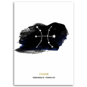Obraz na płótnie, Znak zodiaku - Ryby, 1-częściowy 60x90