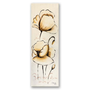Obraz na płótnie, Żółte malowane kwiaty, 1-częściowy 50x150