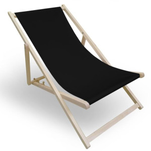 Leżak DREWNIANY ogrodowy PLAŻOWY regulacja SKŁADANY Czarny