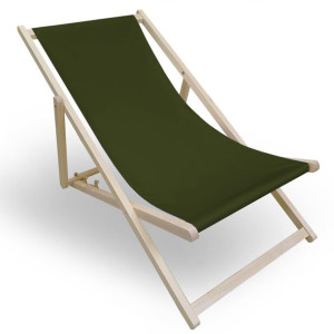 Leżak DREWNIANY ogrodowy PLAŻOWY regulacja SKŁADANY khaki