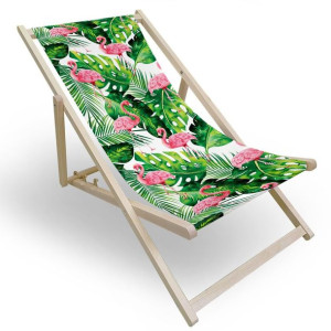 Leżak regulowany 3 poziomy do ogrodu lub na plażę 599 434-693-01 flamingi