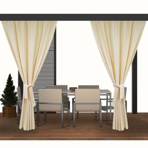 Zasłona do altany ogrodowej z tunelem 155x220 434-16-02 ecru
