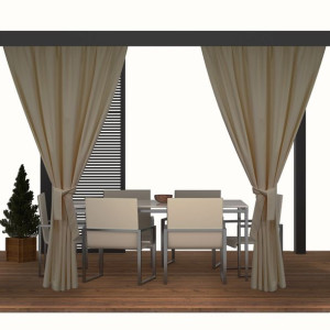 Zasłona do altany ogrodowej z tunelem 155x220 434-21-36 beż ciemny