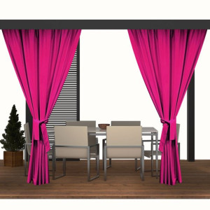 Zasłona do altany ogrodowej z tunelem 155x220 434-34-11 róż mocny