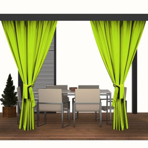 Zasłona do altany ogrodowej z tunelem 155x220 434-35-96 limonka jasna