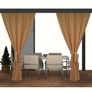 Zasłona do altany ogrodowej z tunelem 155x220 434-37-57 latte