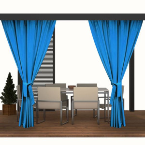 Zasłona do altany ogrodowej z tunelem 155x220 434-38-101 lazur jasny
