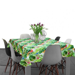 Plamoodporny obrus na stół 140x220 D549-135 kolorowe Liście Monstera