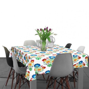 Plamoodporny obrus na stół 140x220 D549-144 folk łowicki
