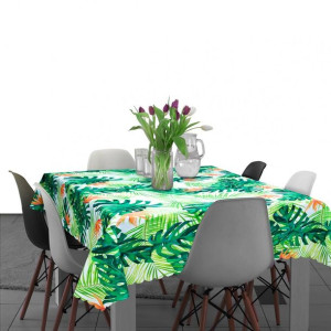 Plamoodporny obrus na stół 140x240 D549-694-01 liście monstery