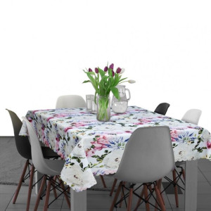Plamoodporny obrus na stół 140x240 D549-118 kwiaty