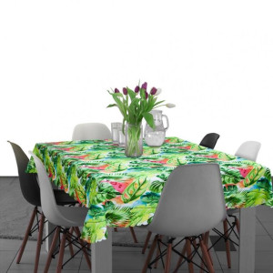 Plamoodporny obrus na stół 140x240 D549-138 liście z dżungli