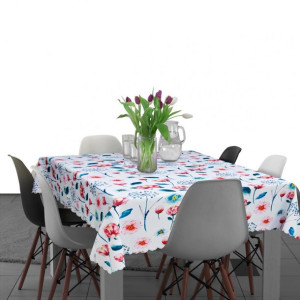 Plamoodporny obrus na stół 140x240 D549-140 pąki kwiatów
