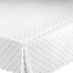 Obrus świąteczny na stół 140x220 Christmas Dots silver 284-32wp srebrny