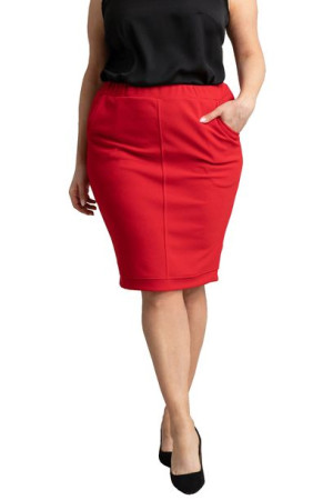 Spódnica ERYKA dzianinowa ołówkowa czerwona 46 PLUS SIZE