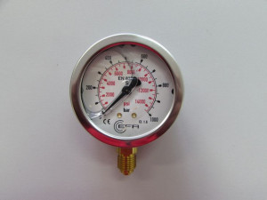 Manometr D63 0-1000bar przyłącze dolne 1/4" BSP