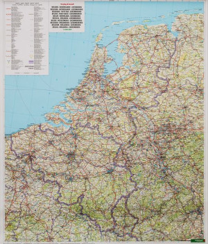 Belgia Holandia Luksemburg Mapa Ścienna Drogowa
