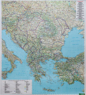 Bałkany Europa Pd Mapa Ścienna Drogowa Arkusz Fb