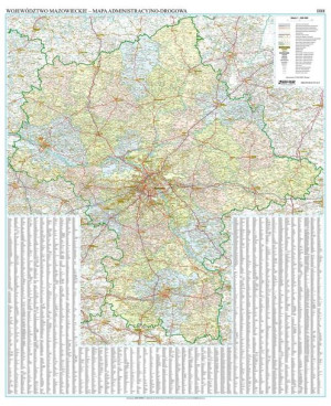 Mazowieckie Mapa Ścienna Arkusz Laminowany 2022