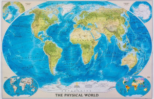 Świat Mapa Ścienna Fizyczna Arkuszowa Nat Geo