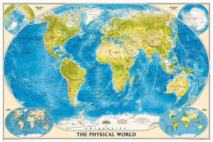 Świat Mapa Ścienna Fizyczna Nat Geo Arkusz