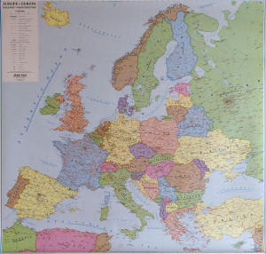 Europa Mapa Ścienna Polityczno Drogowa Arkusz