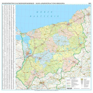 Zachodniopomorskie Mapa Ścienna Drogowa Ark 2022