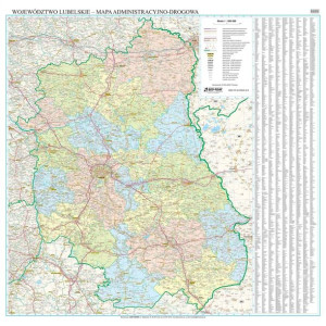 Lubelskie Mapa Ścienna Adm / Drog Arkuszowa 2022