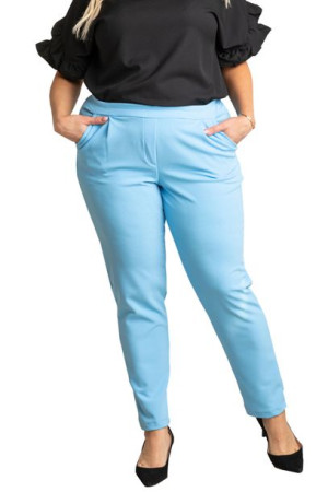 Spodnie BENTON na gumce błękitne 48 PLUS SIZE