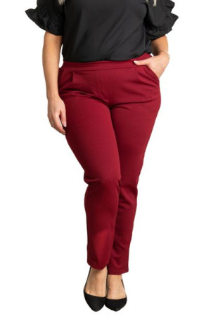 Spodnie BENTON na gumce bordowe 56 PLUS SIZE