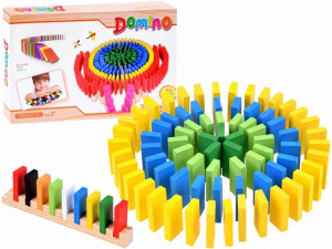 Drewniane Klocki Piękne Kolorowe Domino 300w1