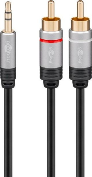 Kabel audio Jack 3,5mm - 2x RCA Goobay Plus 5m