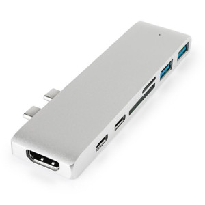 Multiport USB-C na 2x USB, 2x USB-C, Czytnik kart