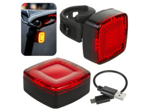 Lampka rowerowa tylna USB AUTO STOP Maclean MCE355