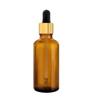Butelka Szklana 100ml Brąz Z Pipetą Złoto Czarną