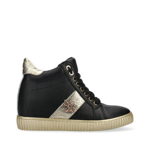 sneakersy czarno złote z muchą 40