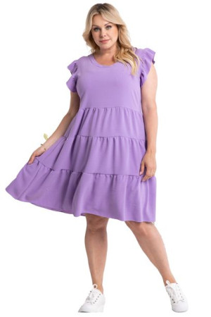Sukienka DELKA LETNIA rękaw falbanka lilia 54 PLUS SIZE